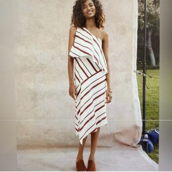 Banana Republic Striped Asymmetric Dress - Picture 13 of 15